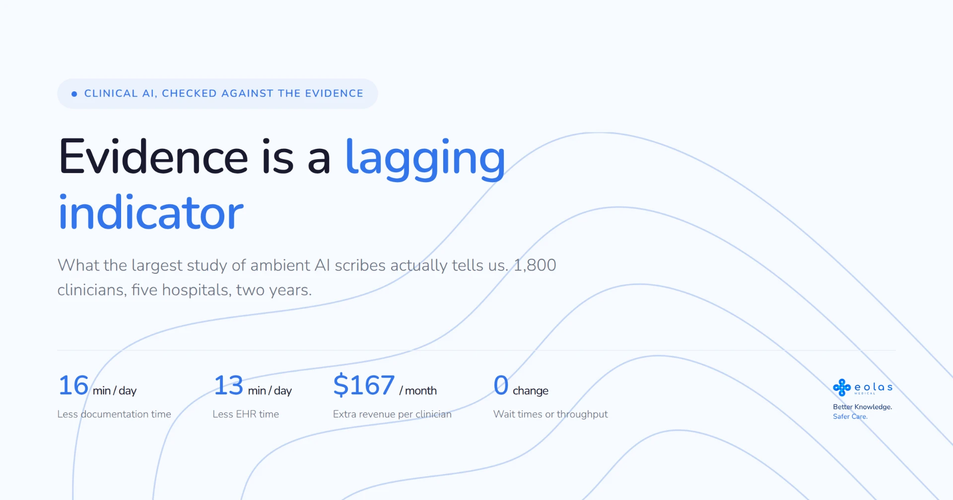 Evidence is a lagging indicator: findings from the largest ambient AI scribe study