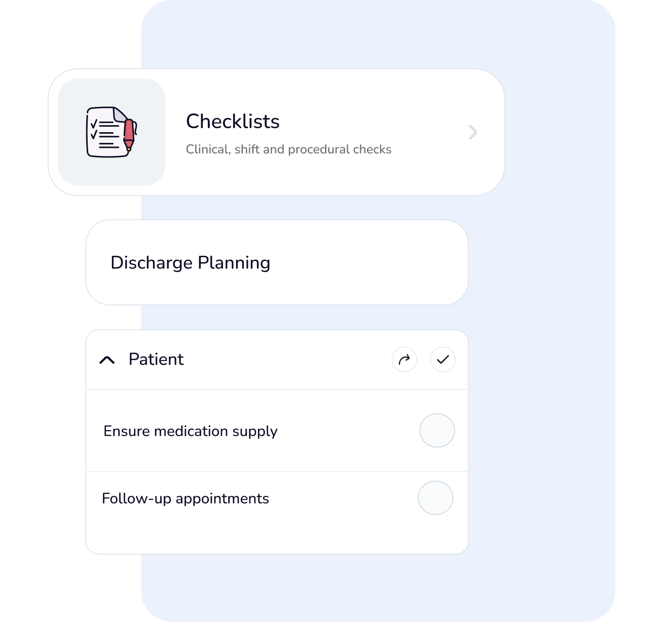 internal medicine checklists